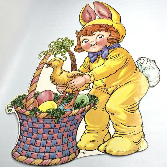 Campbell'S Other - Campbells Soup‎ Advertising Poster Litho Easter Bunny Die Cut 20" Vintage RARE